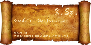 Kozári Szilveszter névjegykártya